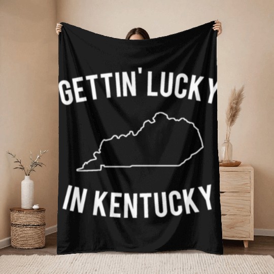 Getting Lucky In Kentucky Throw Blankets