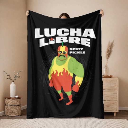 Spicy Pickle Throw Blankets