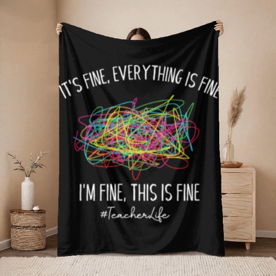 Crazy Kindergarten Teacher Throw Blankets