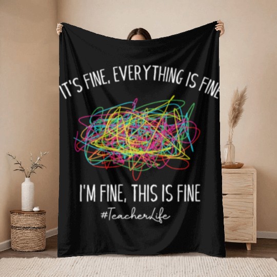 Crazy Kindergarten Teacher Throw Blankets