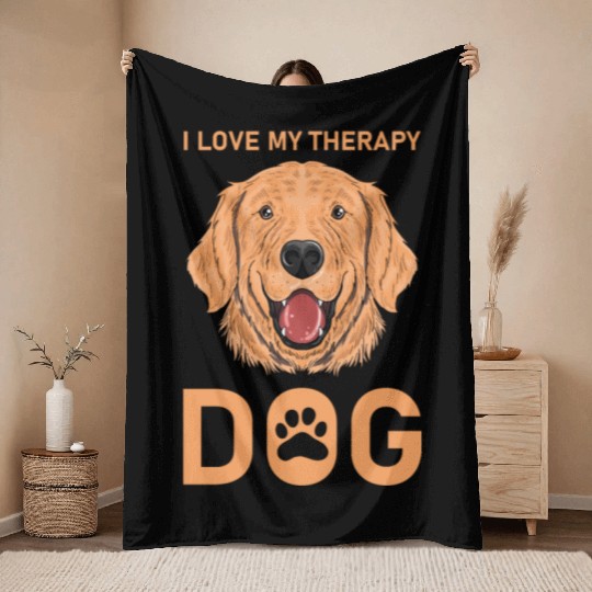 I love my Therapy Dog Throw Blankets