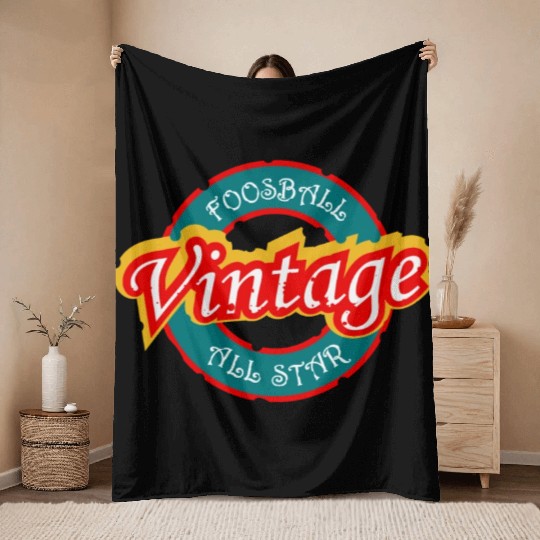 Foosball vintage all star Throw Blankets