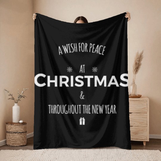 a wish for peace at christmas and newyear Throw Blankets