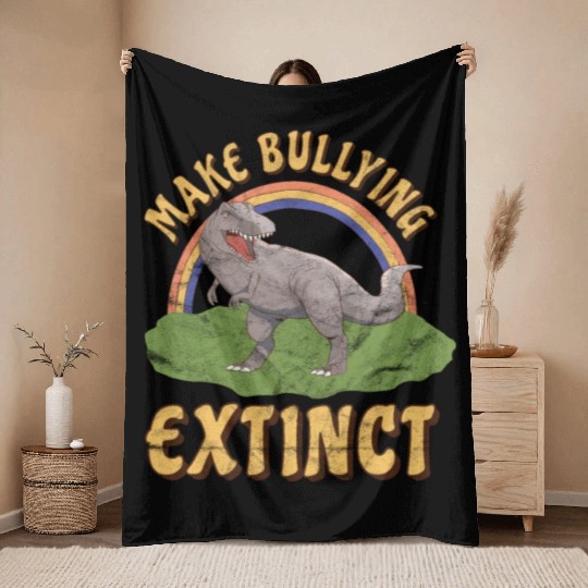 Make Bulling Extinct Dinosaur Unity Day Bullying P Throw Blankets