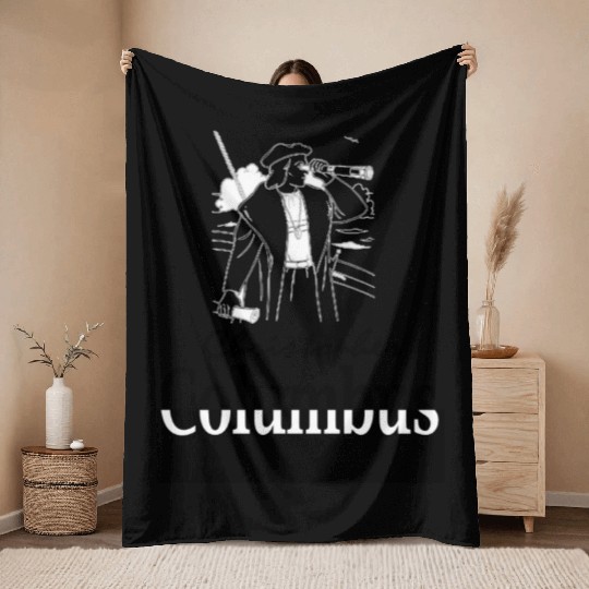 The first italian american Christopher columbus Throw Blankets