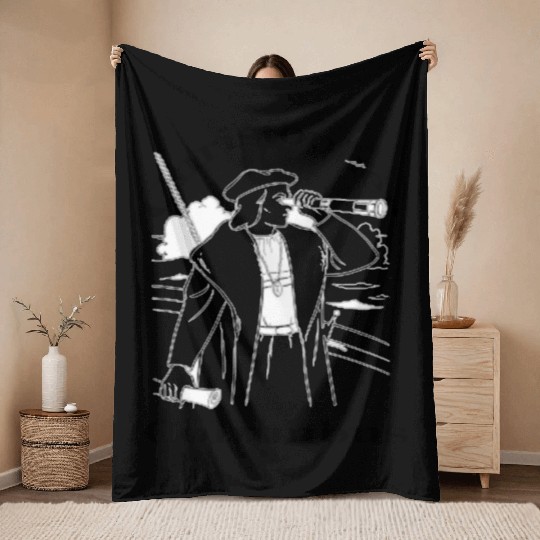 The first italian american Christopher columbus Throw Blankets