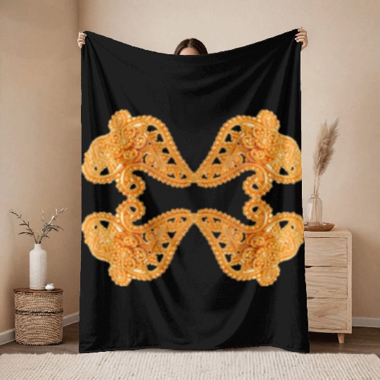 Gold Engagement Jewelry Throw Blankets
