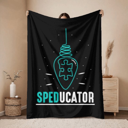 Speducator Special Education Cute Sped Teacher Throw Blankets