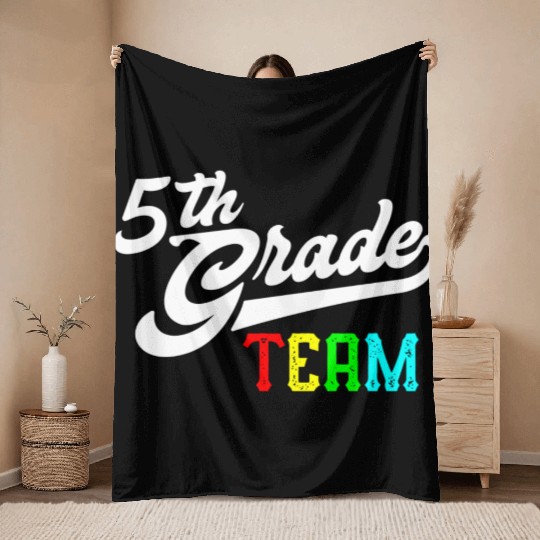 5Th Grade Team Baseball Style Teacher Team Throw Blankets