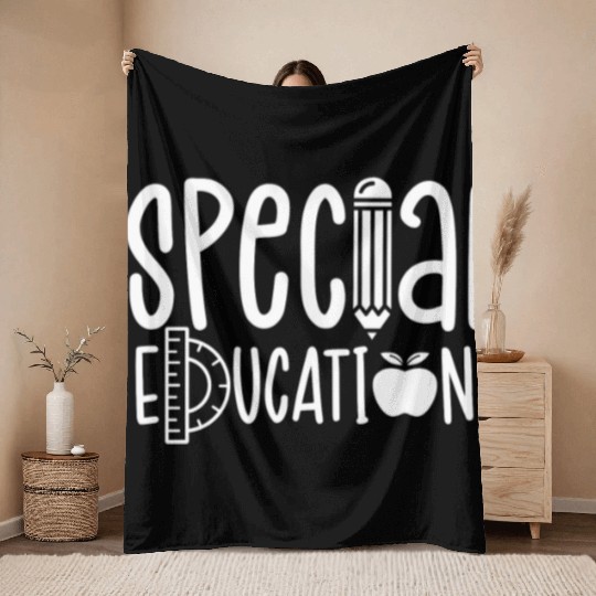 Special Education Cute Awareness Sped Teacher Throw Blankets