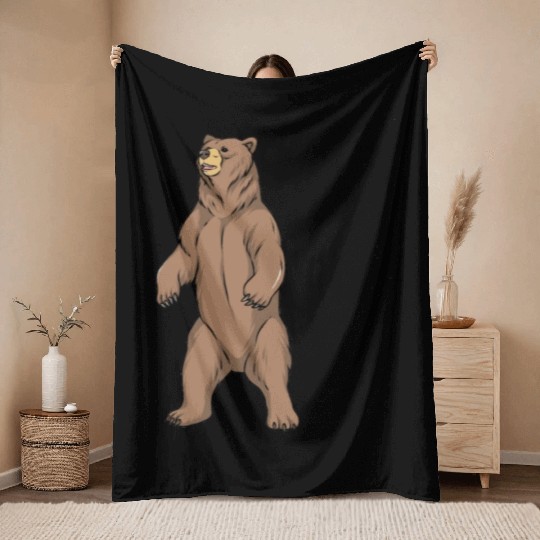 grizzly bear Throw Blankets