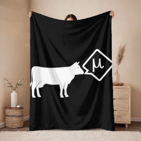 Scientific Cow Goes Mu Throw Blankets