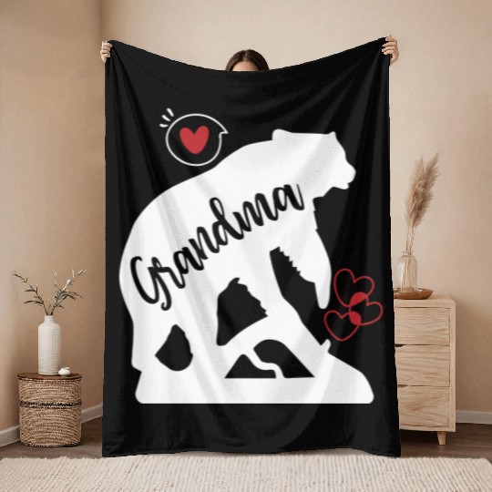 Grandma Bear Throw Blankets
