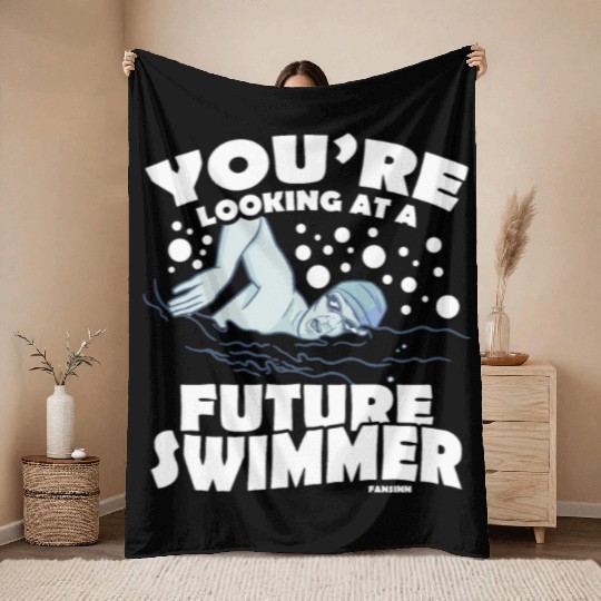 Swimming lifeguard swimming course outdoor pool gi Throw Blankets