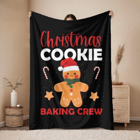 Christmas Cookie Baking Crew Throw Blankets