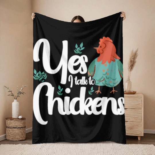 Chickens Rooster Chicken Farmer Hen Poultry Cock Throw Blankets