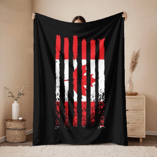 Viva Canada flag love proud canadian people design Throw Blankets