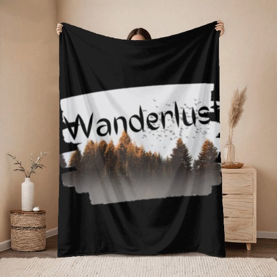 Wanderlust design Throw Blankets
