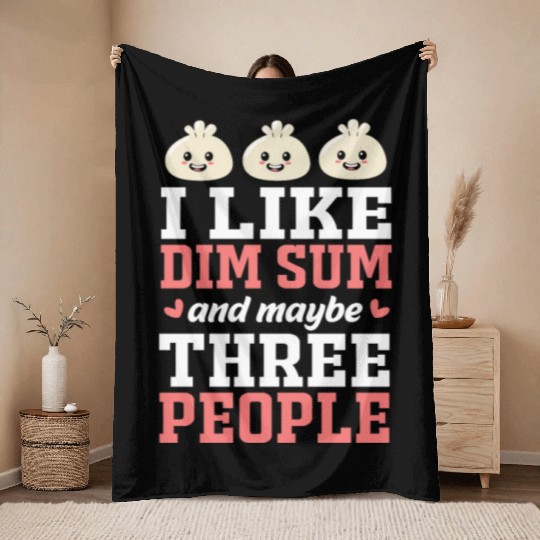 Funny Dim Sum Lover Dumpling Chinese Food Throw Blankets