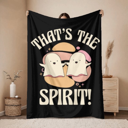 Ghost Spirit Hilarious Cute Friends Pun Throw Blankets