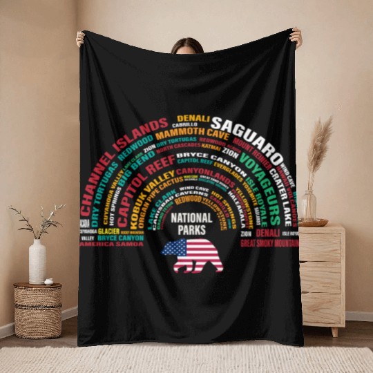 US National Parks, National Park, Denali, Redwood Throw Blankets