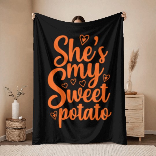 She's My Sweet Potato, Thanksgiving Throw Blankets