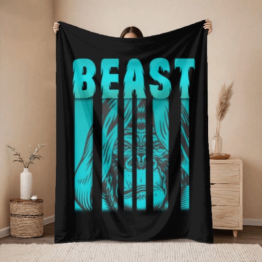 Gorilla Beast boxing MMA UFC Throw Blankets