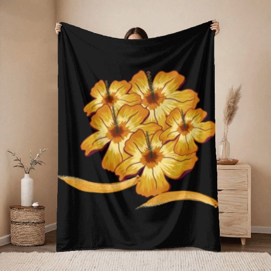 Autumn Flower Throw Blankets
