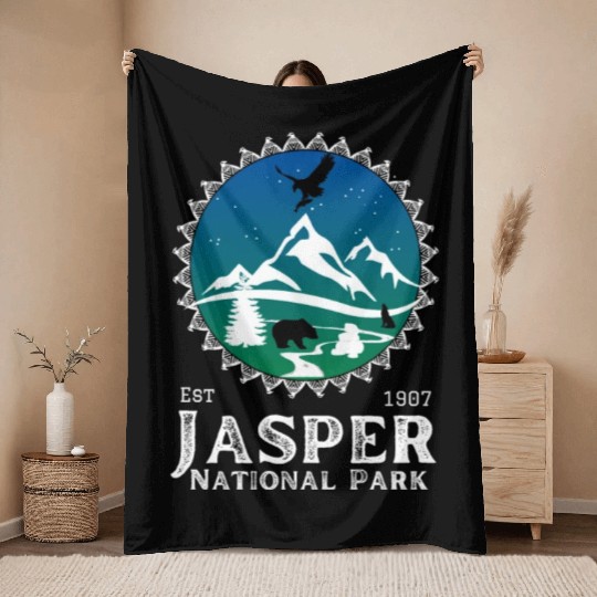 Jasper National Park, Canadian Rockies Throw Blankets