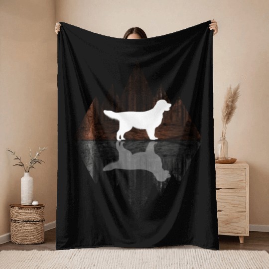 Golden Retriever abstract - geometry dog triangle Throw Blankets