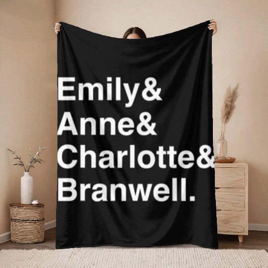 Funny Emily Bronte Charlotte Bronte Bronte Sibling Throw Blankets