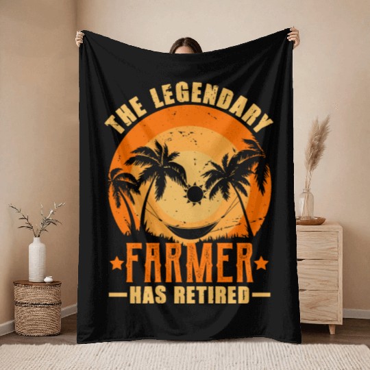 The Legendary Farmer Has Retired Retirement Gift Throw Blankets