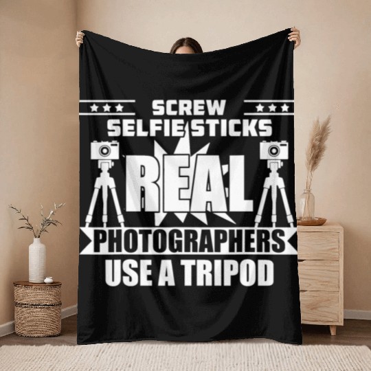 Funny Photographer Throw Blankets Photography Lover Gift