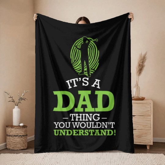 Golf Dad Golfing Golfer Golf Ball Golf Evolution Throw Blankets