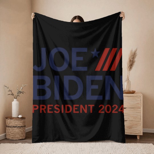 Joe Biden President 2024 Throw Blankets
