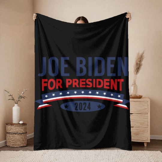 Joe Biden For President 2024 Throw Blankets
