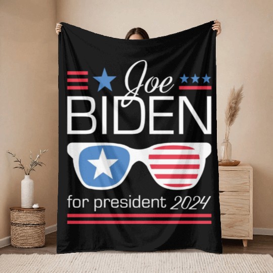 Joe Biden For President 2024 Throw Blankets