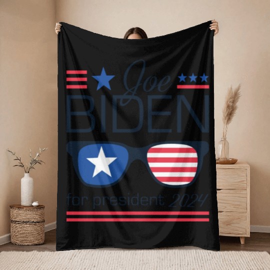 Joe Biden For President 2024 Throw Blankets