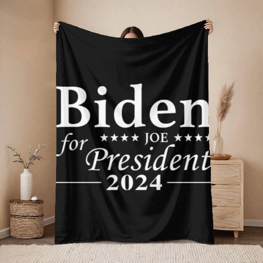 Joe Biden For President 2024 Throw Blankets