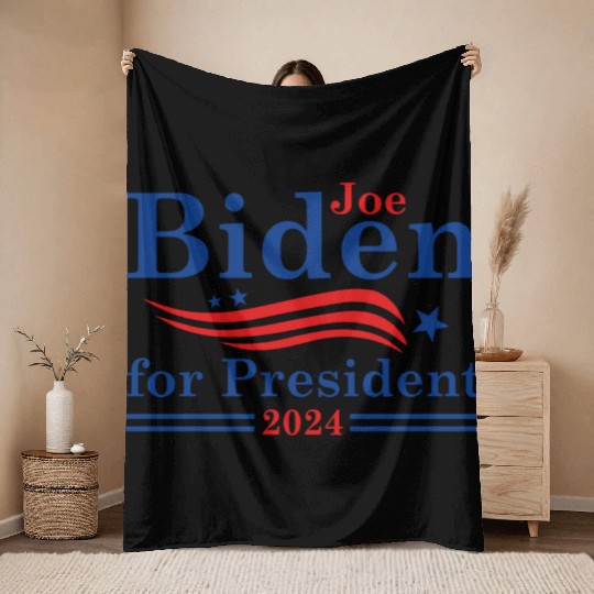 Joe Biden For President 2024 Throw Blankets