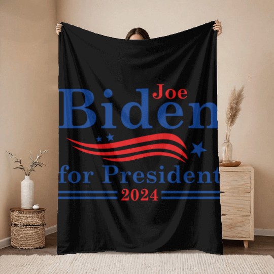 Joe Biden For President 2024 Throw Blankets