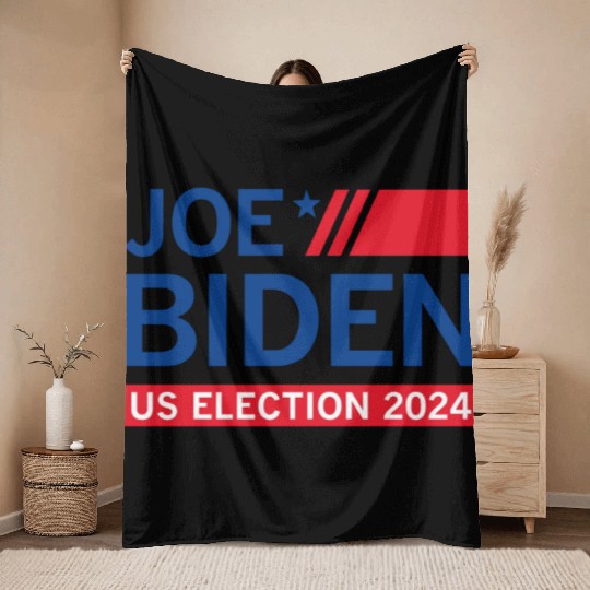 Joe Biden US Election 2024 Throw Blankets