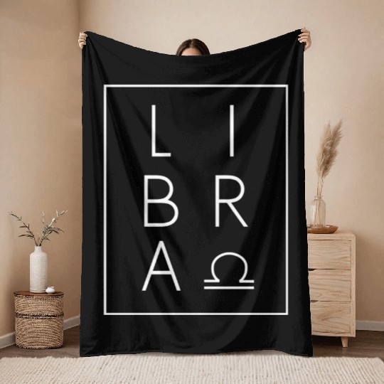Libra Zodiac Sign Astrology Birthday Throw Blankets