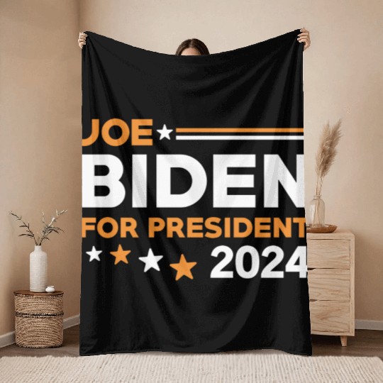 Joe Biden For President 2024 Throw Blankets