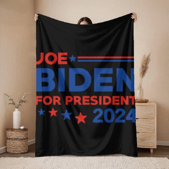 Joe Biden For President 2024 Throw Blankets
