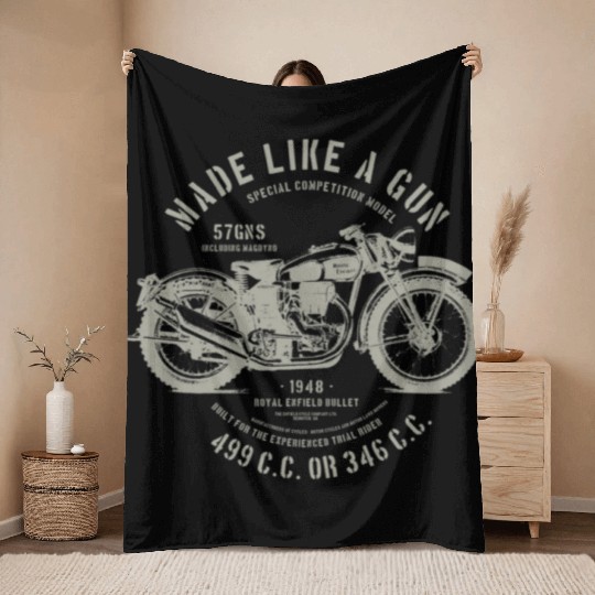 Royal Enfield Bullets 1948 Throw Blankets