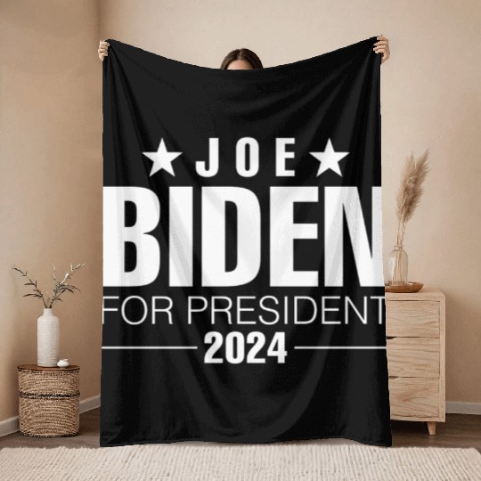 Joe Biden For President 2024 Throw Blankets