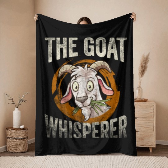 The Goat Whisperer Funny Goat Lover Farmer Throw Blankets