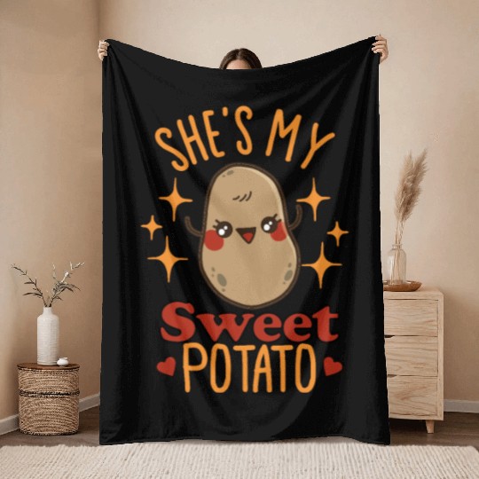 She's My Sweet Potato - I Yam Throw Blankets