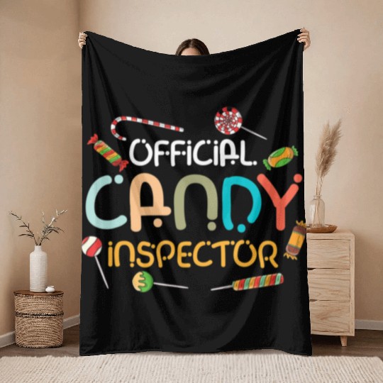 Halloween Costume Lollipop Official Candy Throw Blankets